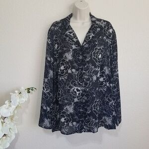 Lane Bryant Silk Floral Blouse